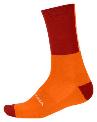 Chaussettes Endura Mérinos Orange / Rouge
