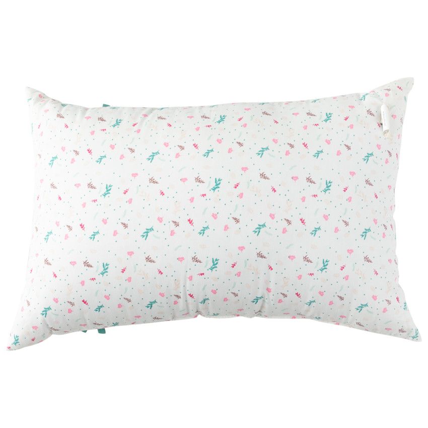 Coussin décoratif à imprimé floral - Ecru