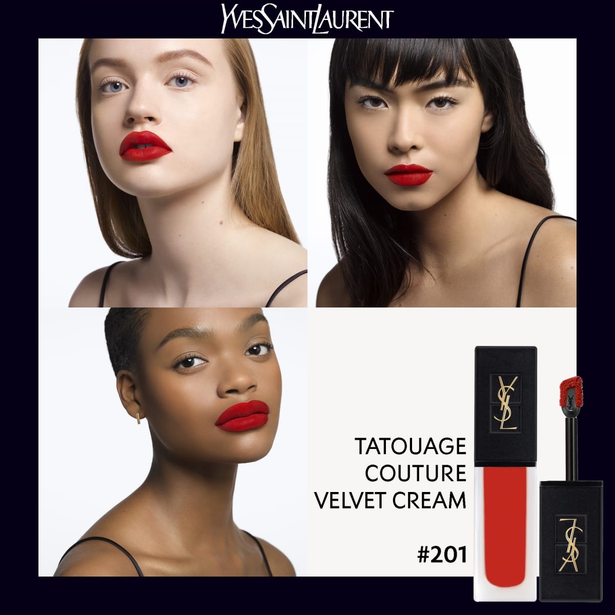 YVES SAINT LAURENT Tatouage Couture Velvet Cream Rouge à Lèvres Mat Effet Velours Longue Tenue