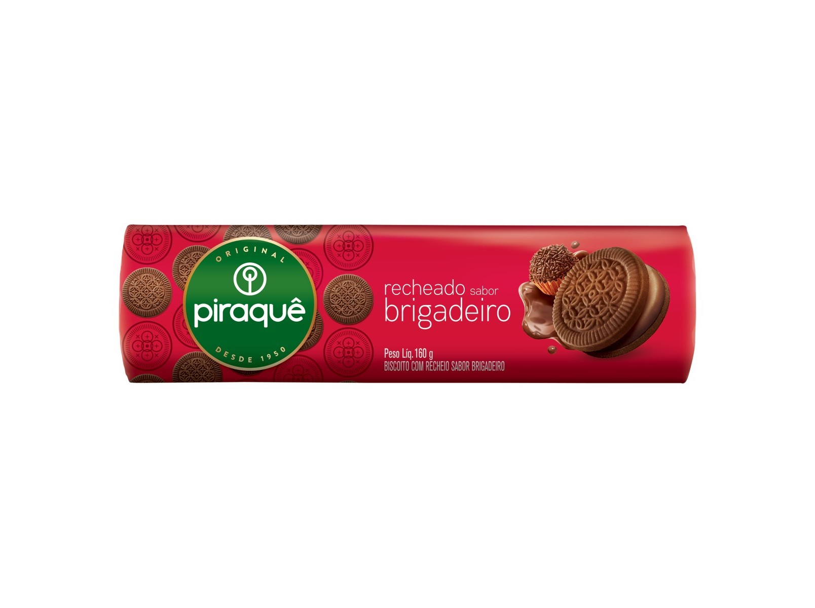 BISCOITO PIRAQUÊ RECHEADO BRIGADEIRO 160G