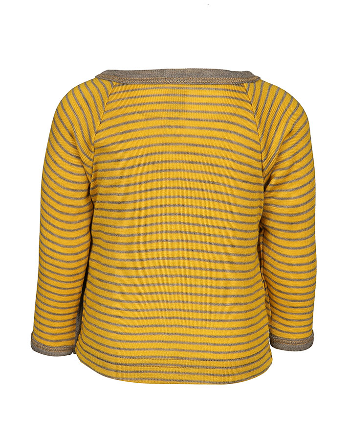 Wickel-Langarmshirt STRIPES mit Seide in safran/walnuss