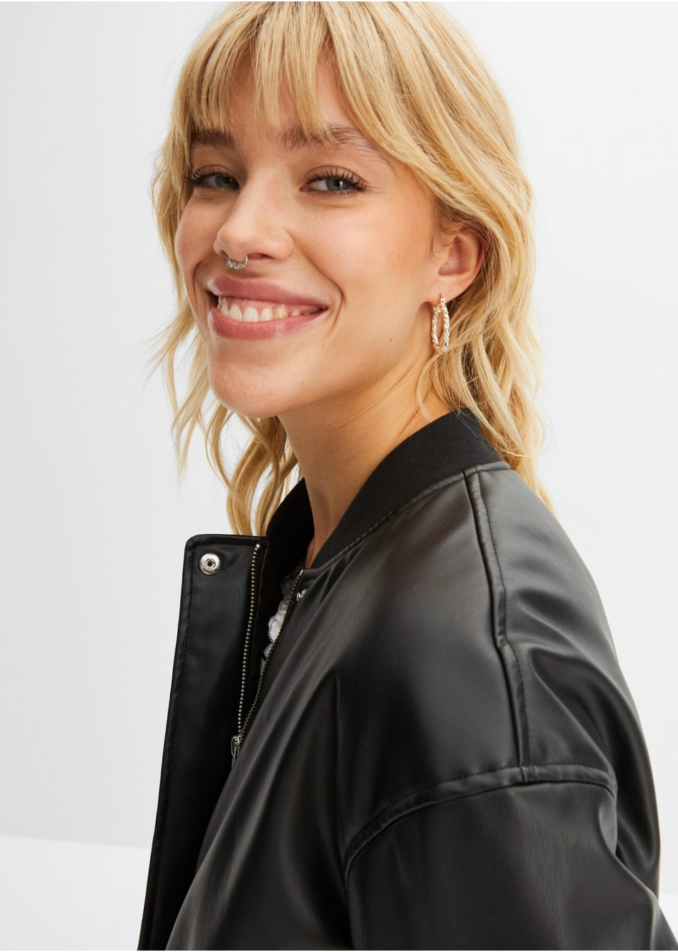 Veste biker PU oversize