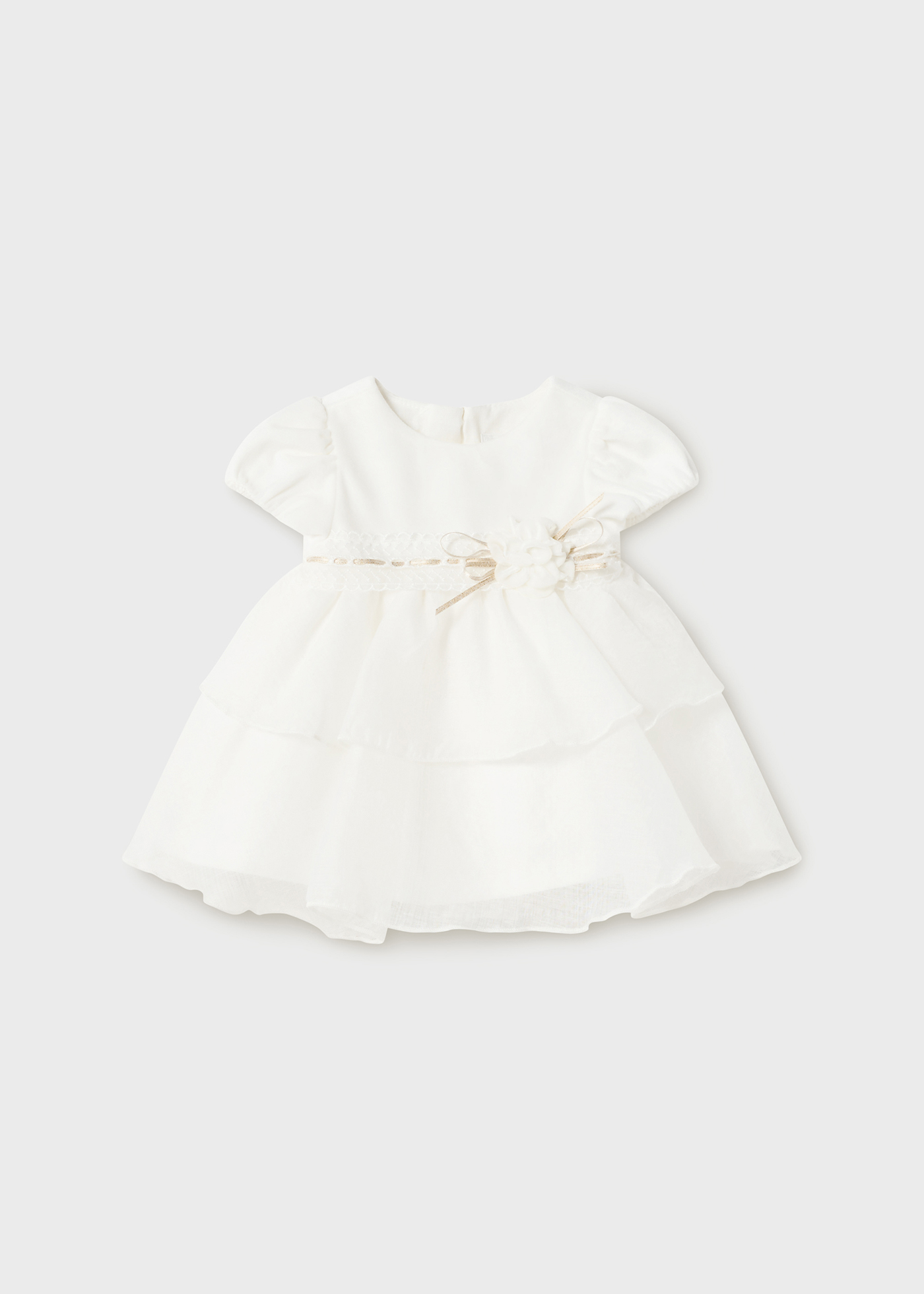 Vestido de veludo e chiffon para recém-nascido