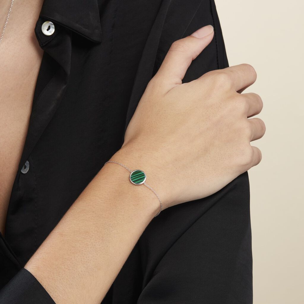 Bracelet Saül Argent Blanc Malachite