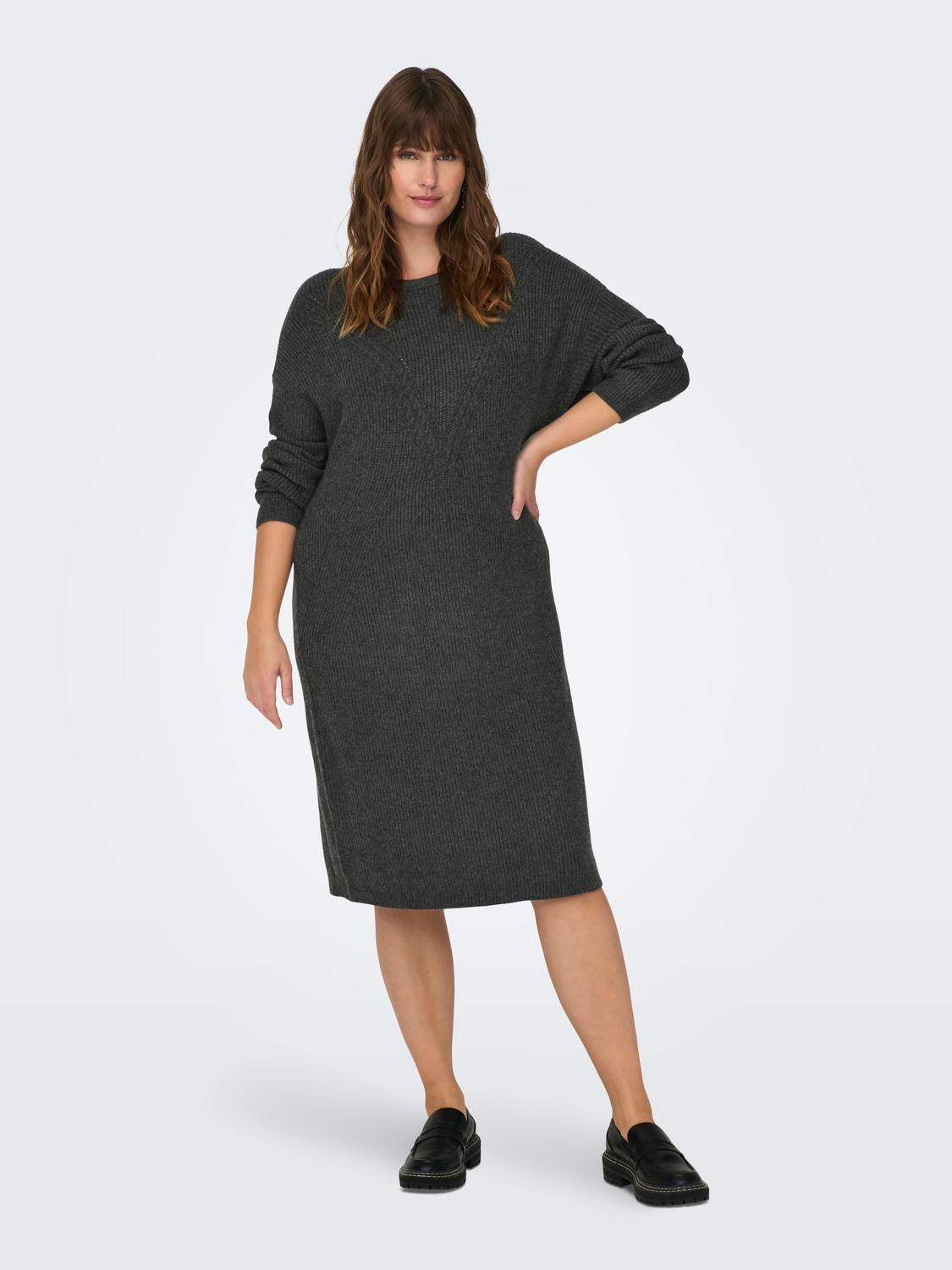 CARIBI Kurzes Kleid Dark Grey