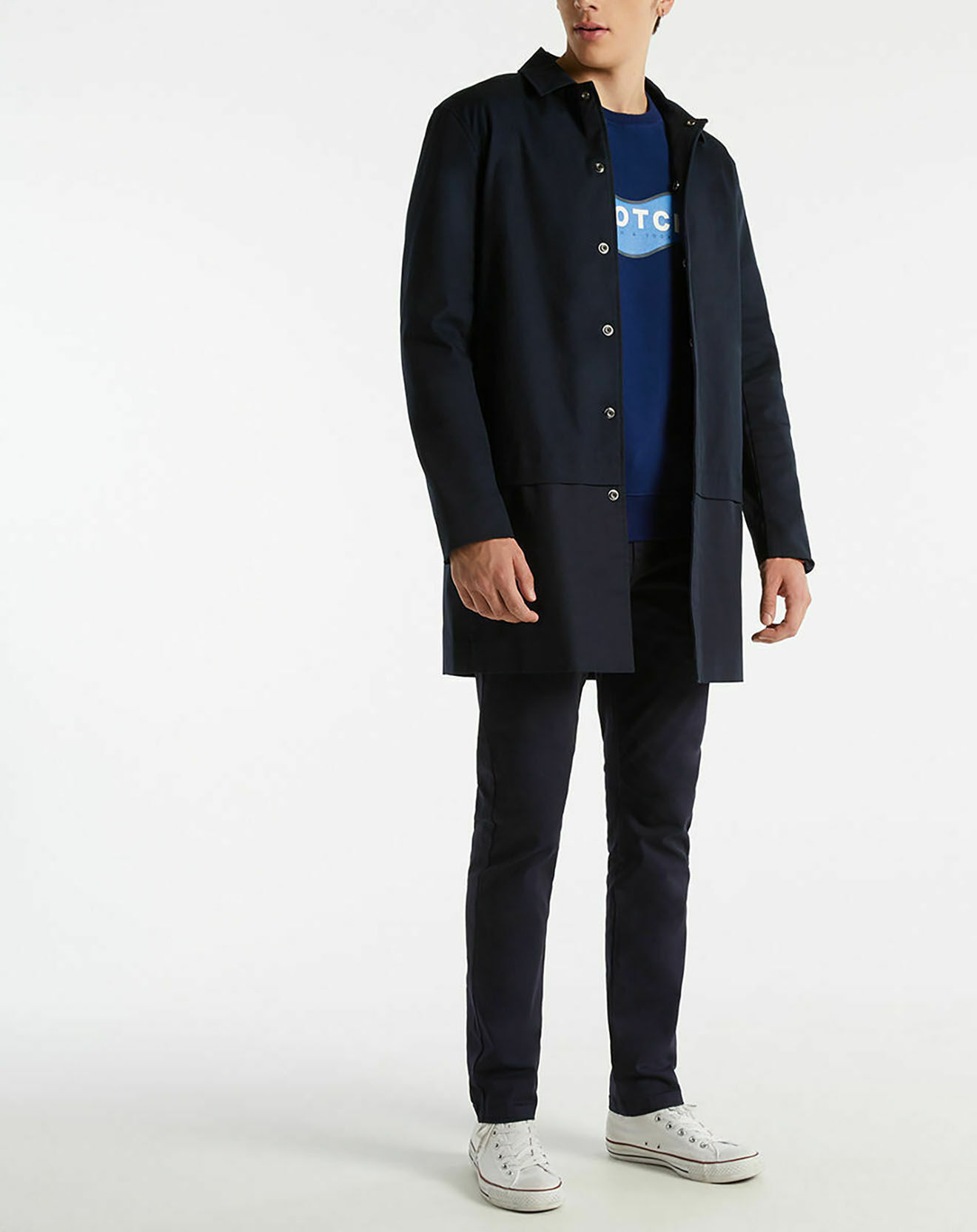 Scotch & Soda Imperméable Bimatière bleu marine