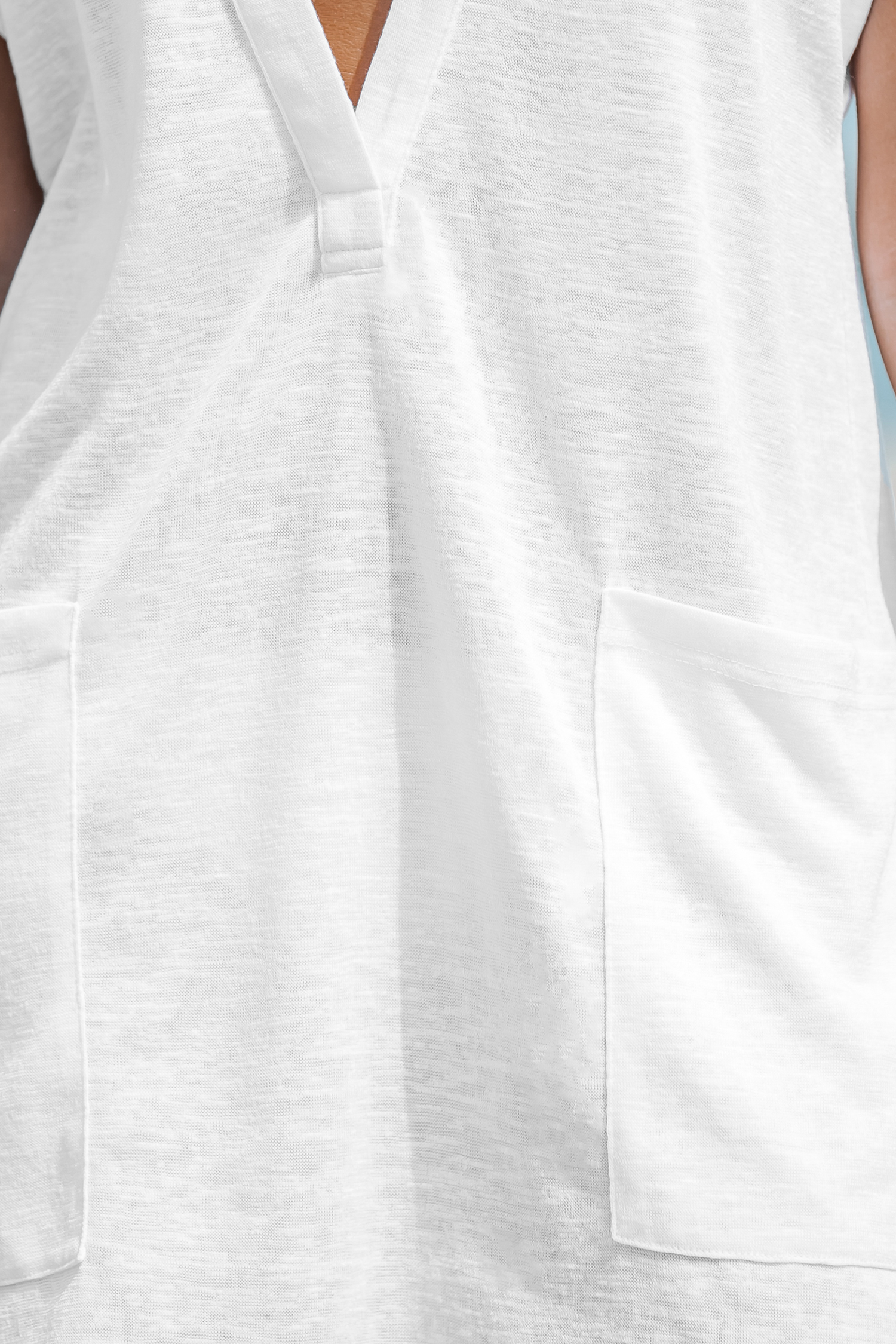 Robe cover up à col plongeant en tricot slub