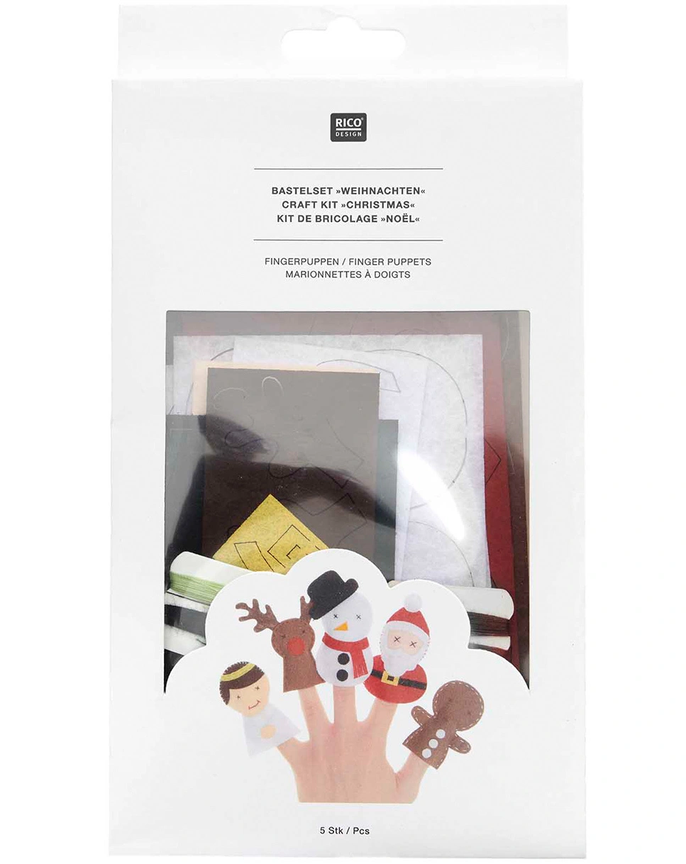 Filz-Bastelset FINGERPUPPEN - WEIHNACHTEN 5-teilig