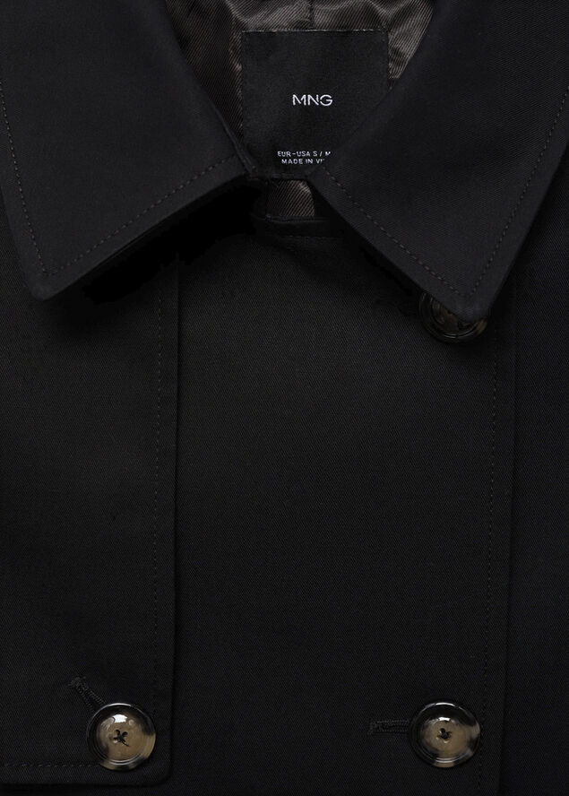 MANGO Classic trench coat with belt Black