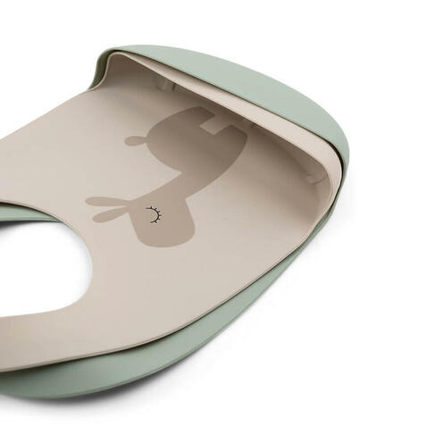 Lot de 2 Bavoirs Silicone LALEE Sable/Vert - DONE BY DEER