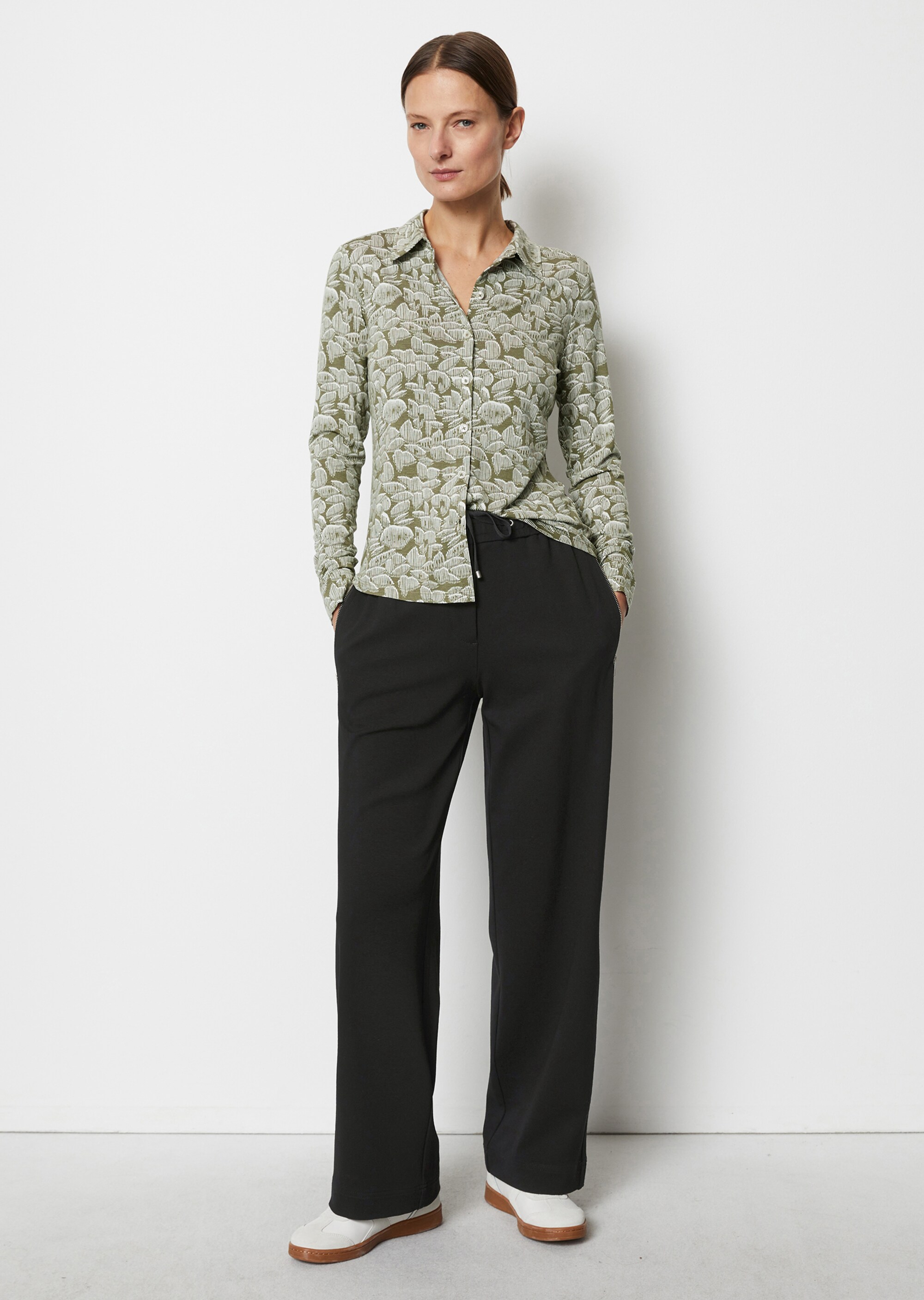 Jersey-Print-Bluse regularaus LENZING™ ECOVERO™