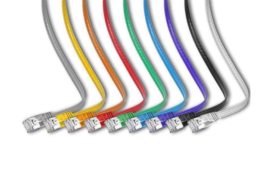 Slimpatchkabel RJ-45 - RJ-45, Cat 6, STP, 0.75 m, ViolettGeschirmtes Twisted-Pair-Kabel (STP) mit Klinkenschutz