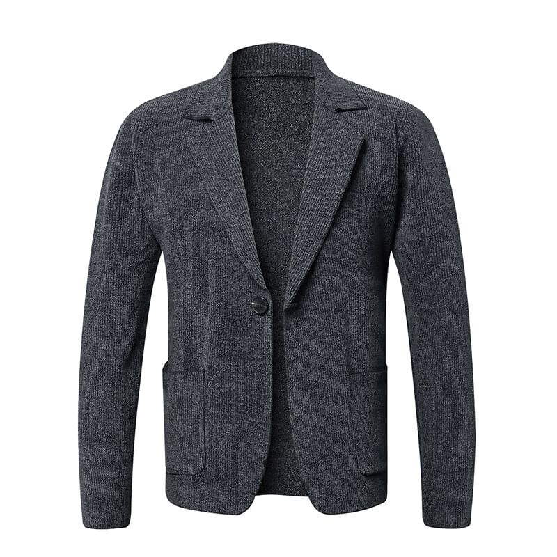 FORSETI - Geribbeld vest met één knoop en inkeping in de revers