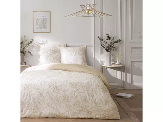 Parure de lit 2 personnes en satin de coton réversible 240x220cm