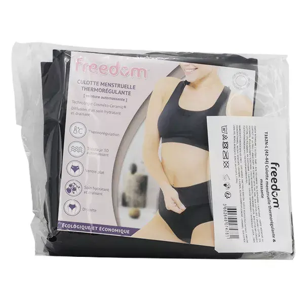 Calcinha modeladora e massageadora Freedom Sculpting para controle abdominal, tamanho P, preta.