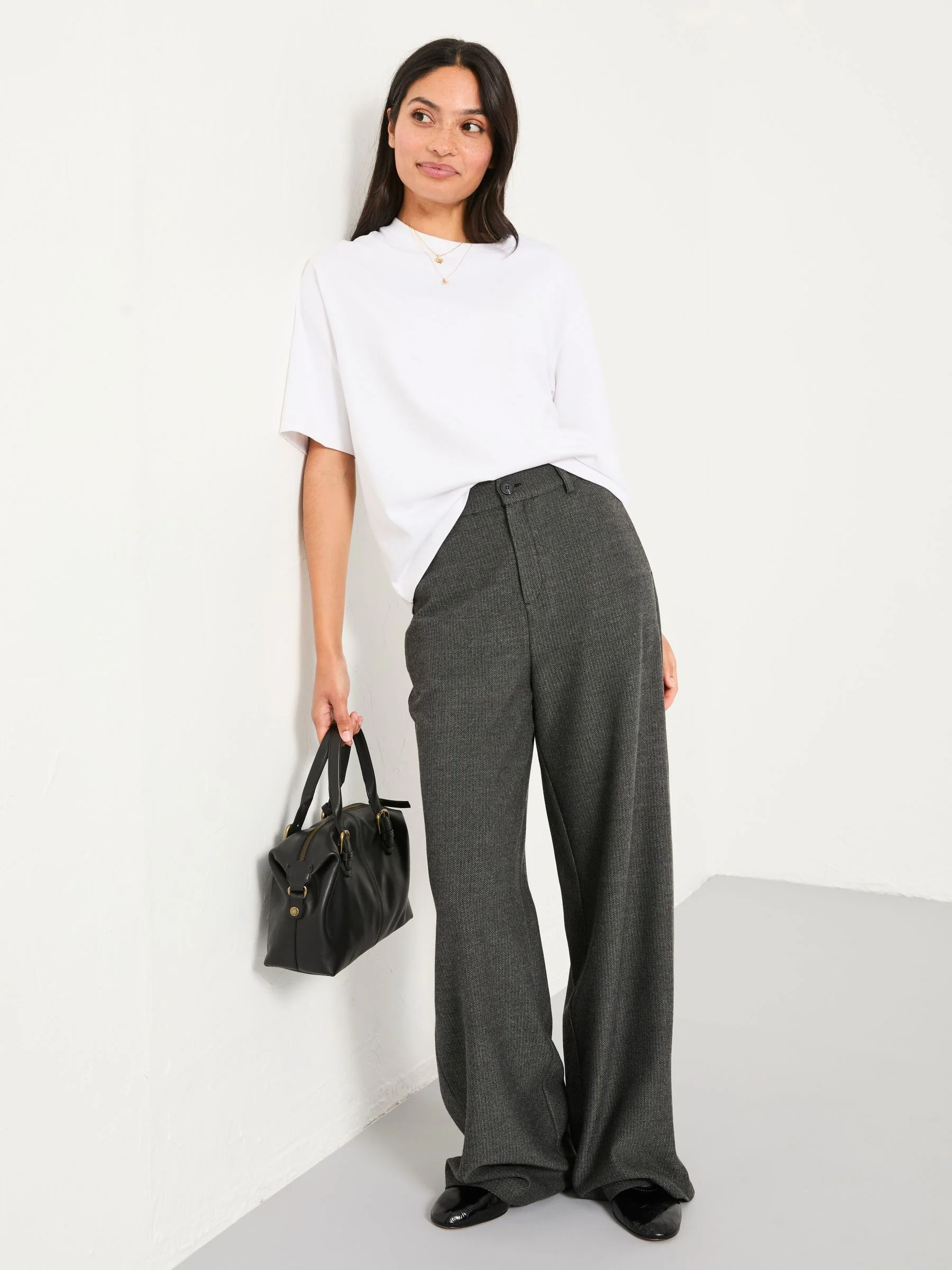 Antraciet - FatFace broek met wijde pijpen