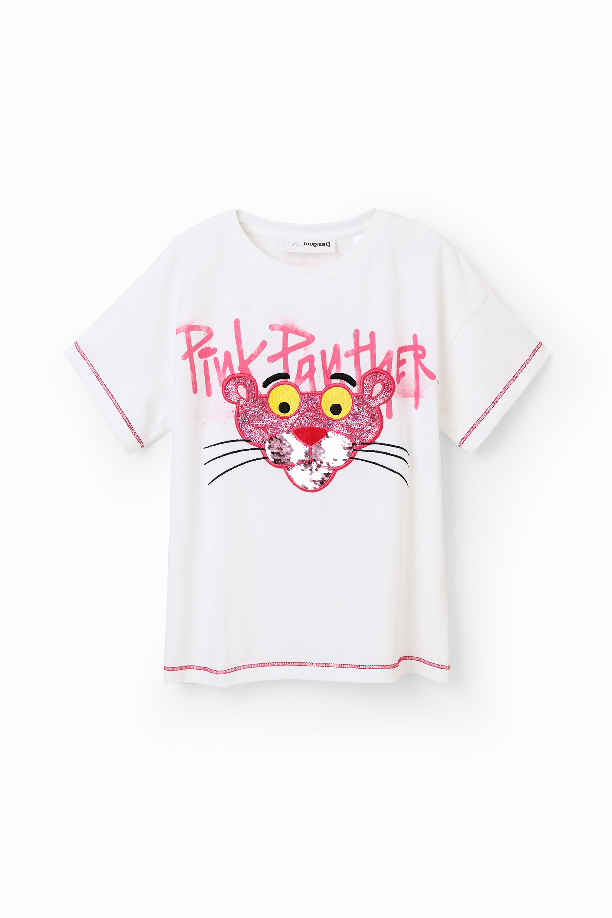 T-shirt Panthère rose paillettes