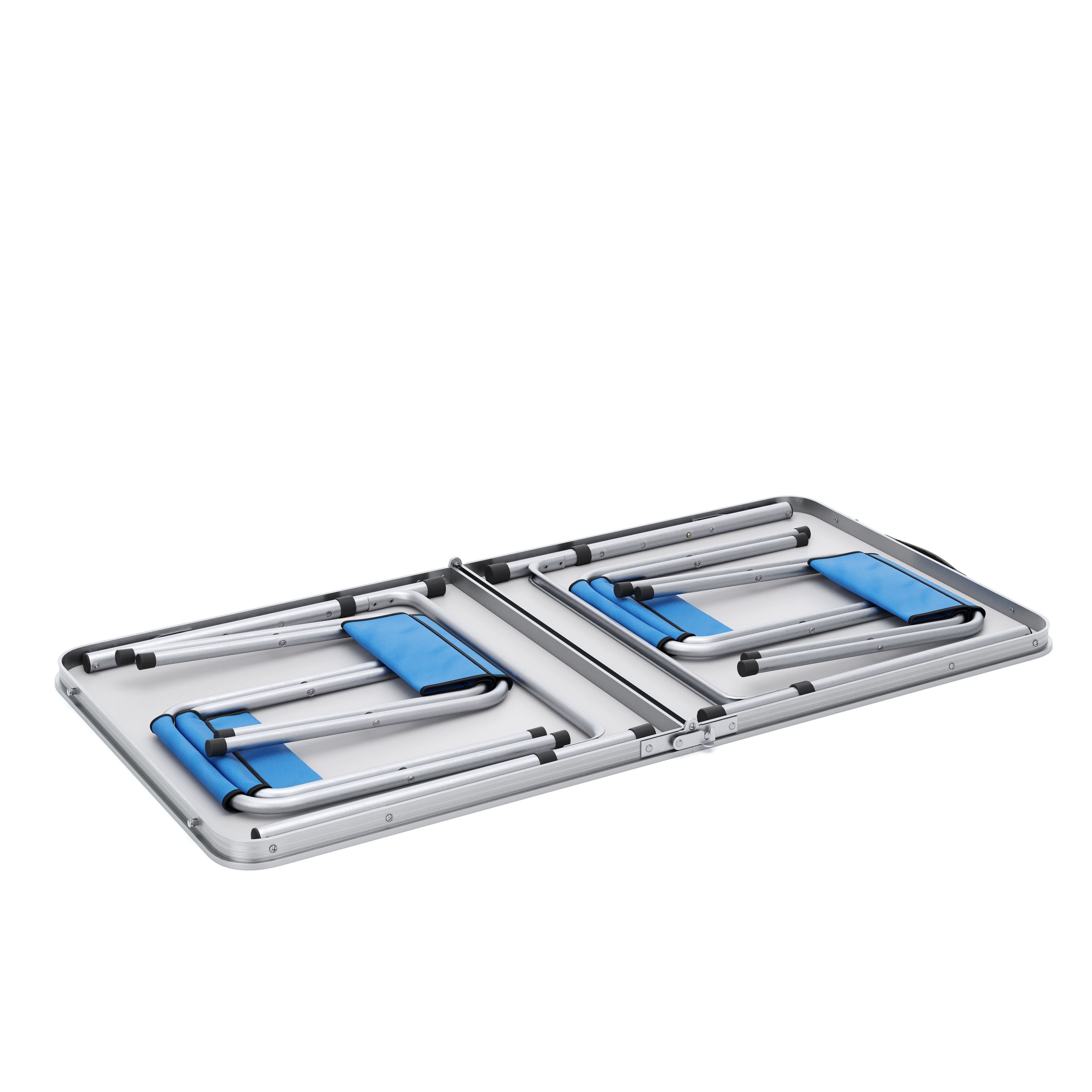 Campingtisch Garnitur 120 cm blau