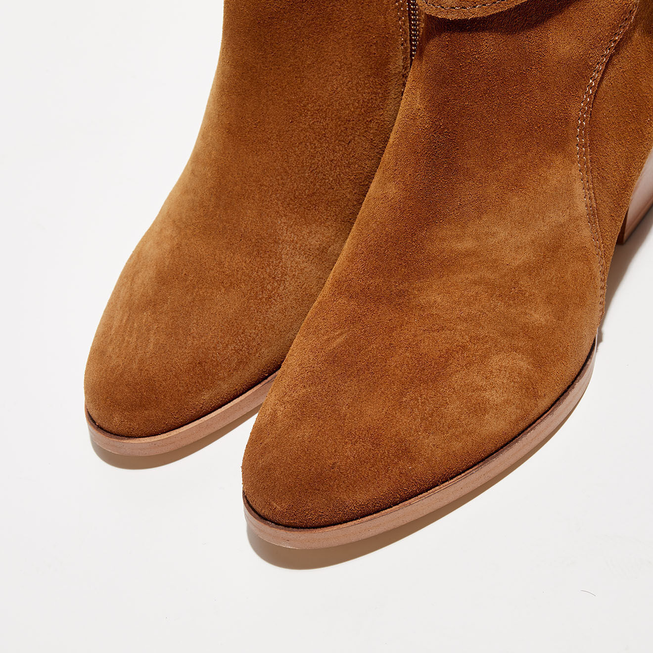 Anaki Bottines en Velours de Cuir Heloise cognac