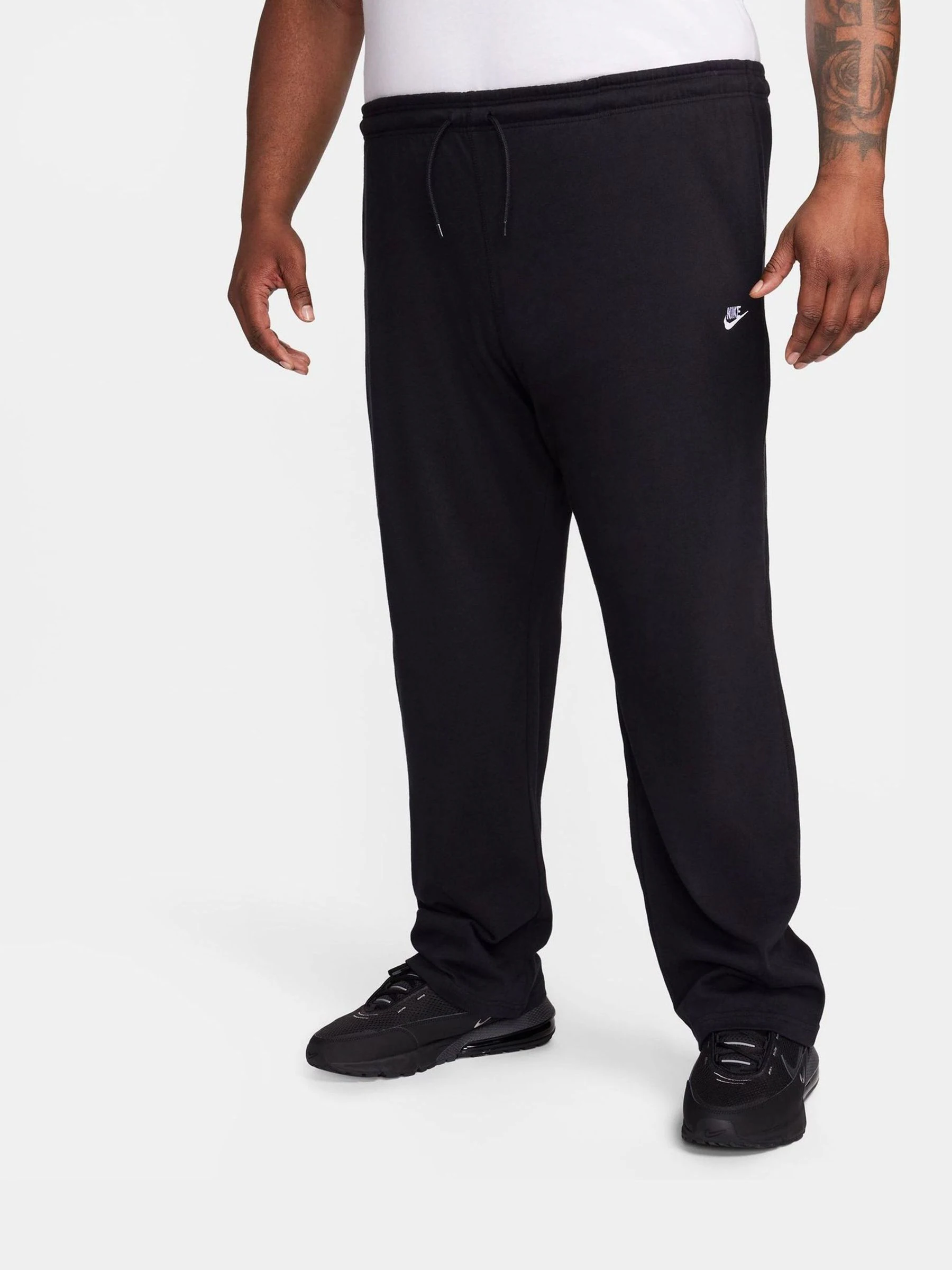 Zwart - Nike Sportkleding Club gebreide joggingbroek met open zoom van 100% katoen