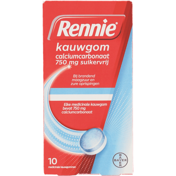 Rennie Calciumcarbonaat 750 mg Suikervrij