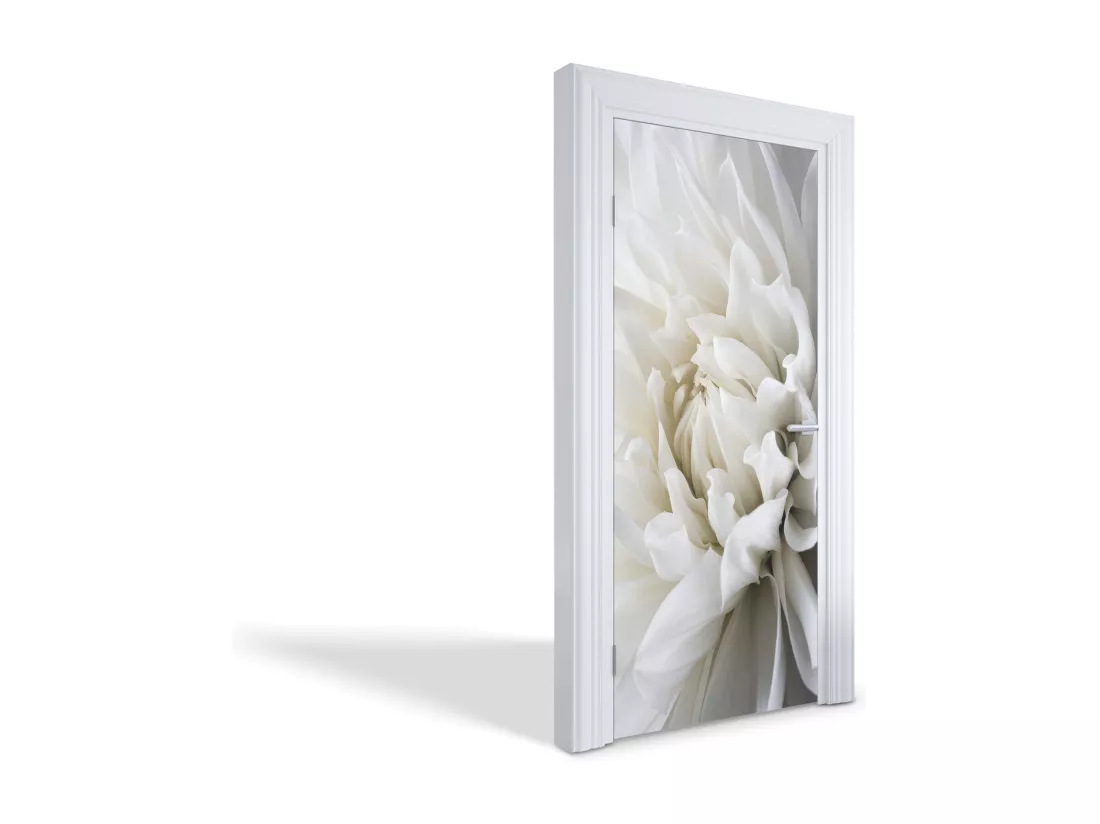 Stickers de porte autocollants - Dahlia blanc 95x205 cm