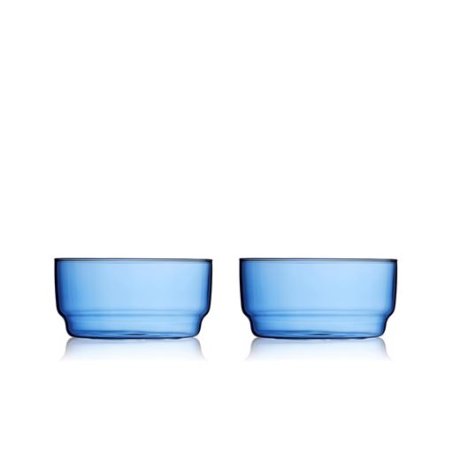 Lyngby Glas Torino 2-pak Skål, Blå, Ø12 cm