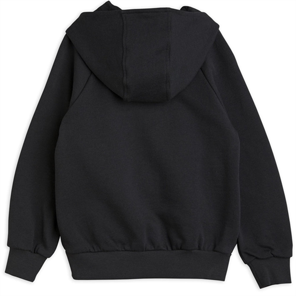 Basic Solid Zip Hoodie Black - Mini Rodini