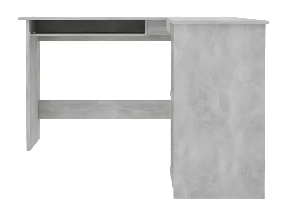 Bureau d'angle en forme de L Gris Béton 120x140x75 cm Aggloméré