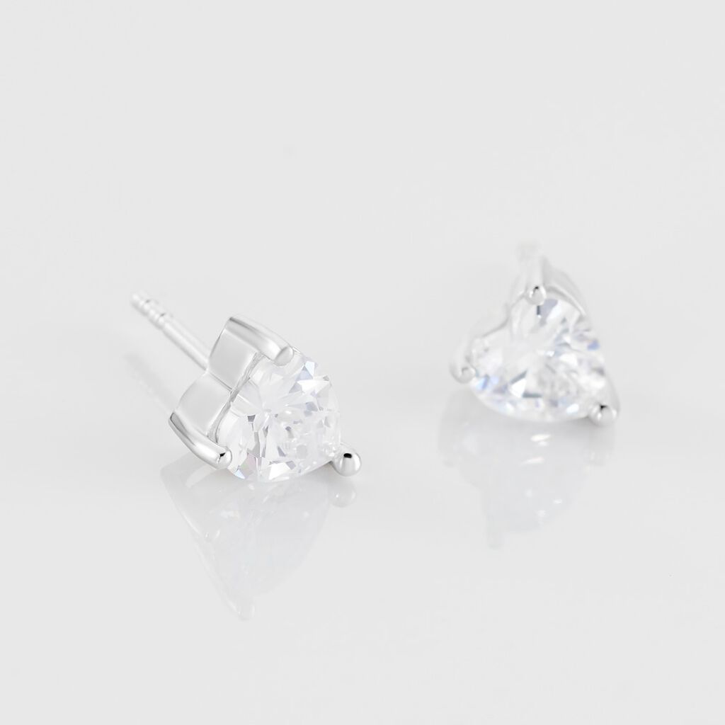 Boucles D'oreilles Puces Breana Argent Blanc Oxyde De Zirconium