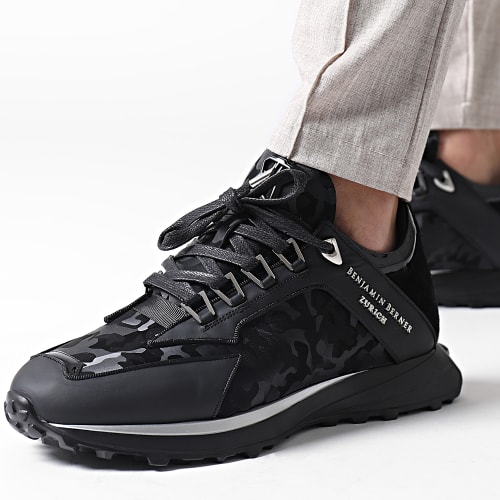 Baskets Alpha Runner Low Top Reflective Camouflage All Black