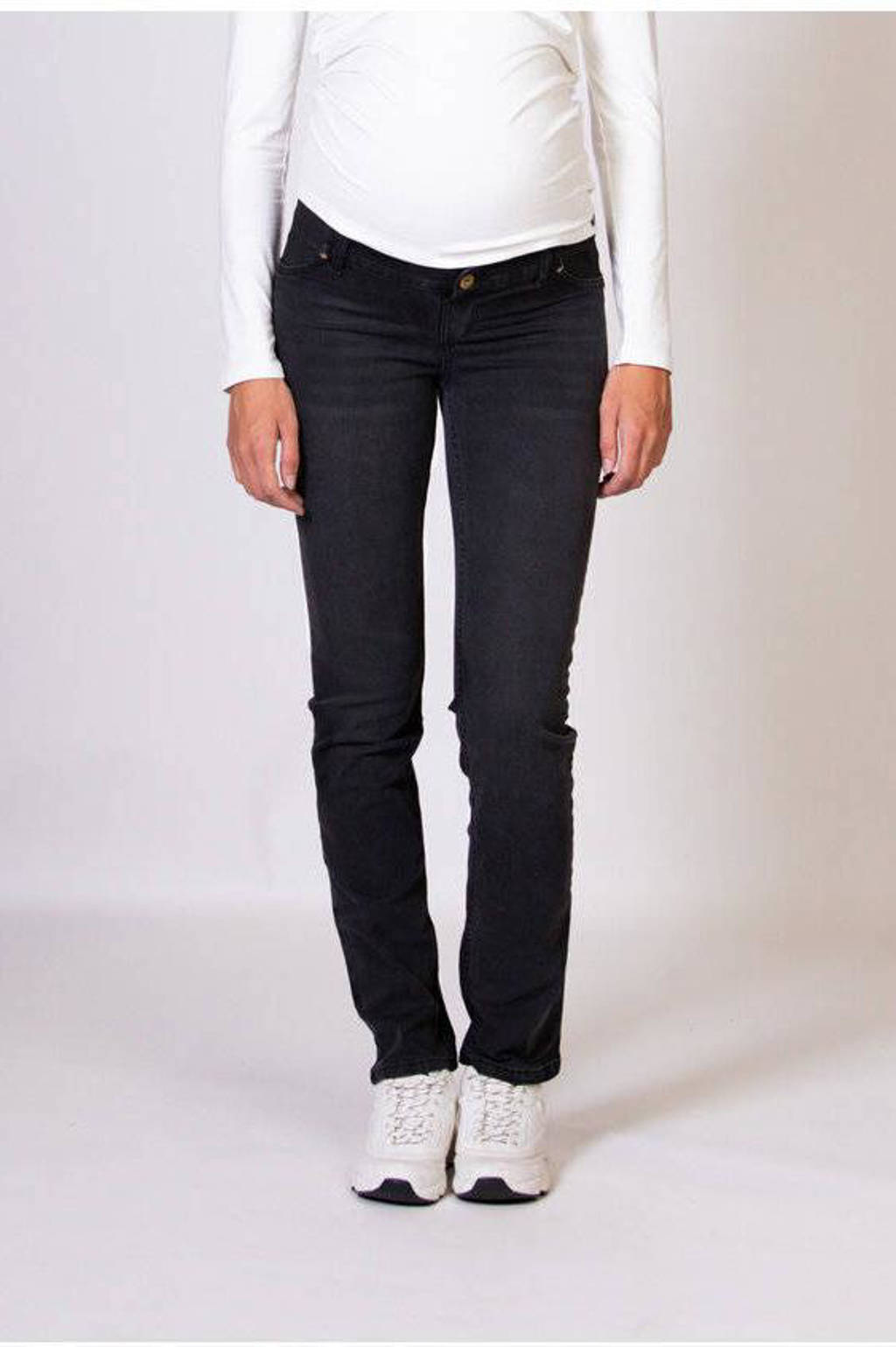 LOVE2WAIT low waist zwangerschaps straight leg jeans charcoal