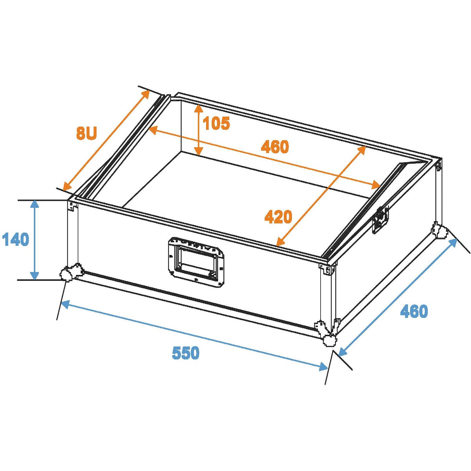 Omnitronic MCB-19 8U 19 inch topload flightcase