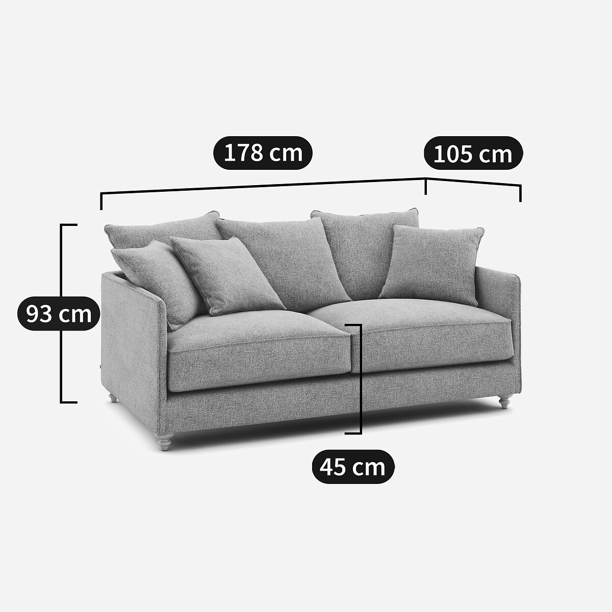 AM.PM<br>Sofá compacto feito de algodão resistente, Lazare