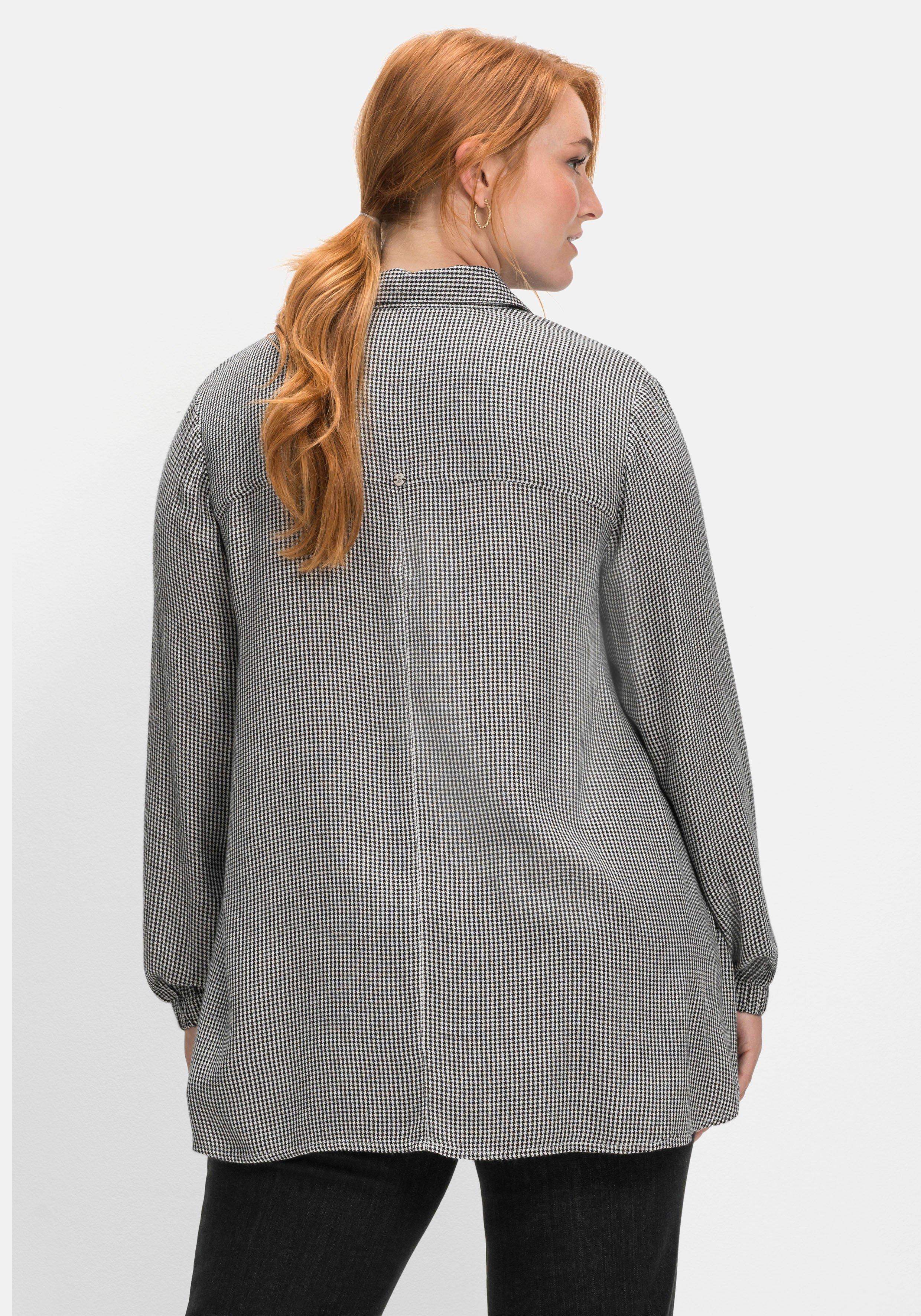 Hemdbluse im Pepitamuster, aus Viskose