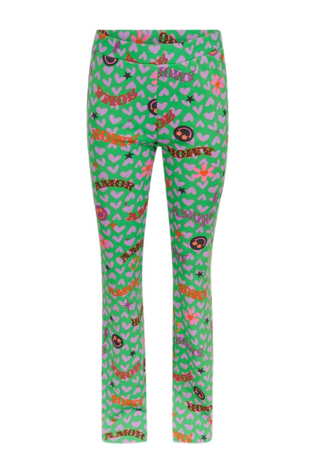 Shoeby broek met all over print groen