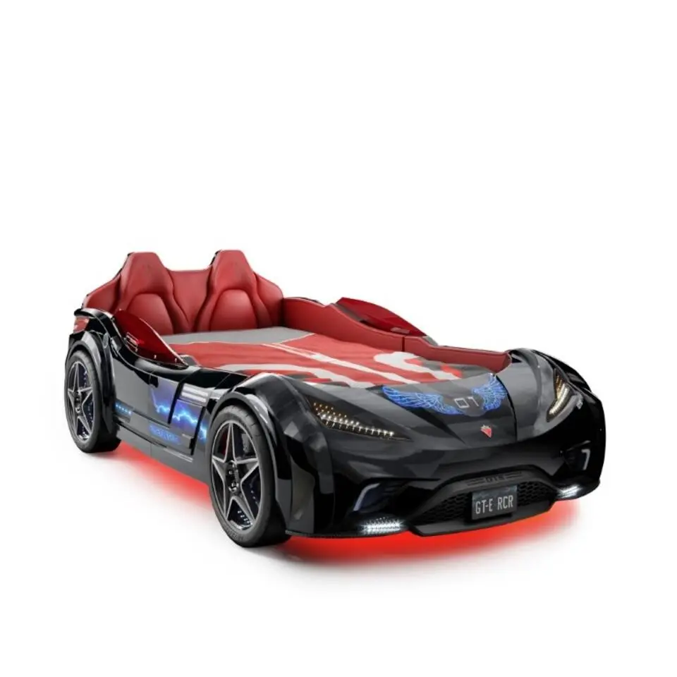 Autobed - GTE Racer - Racebed - Met licht en geluid - 220x127x80 cm - Zwart