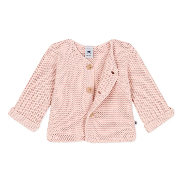 Petit Bateau Cardigan Point Mousse | Rose pâle