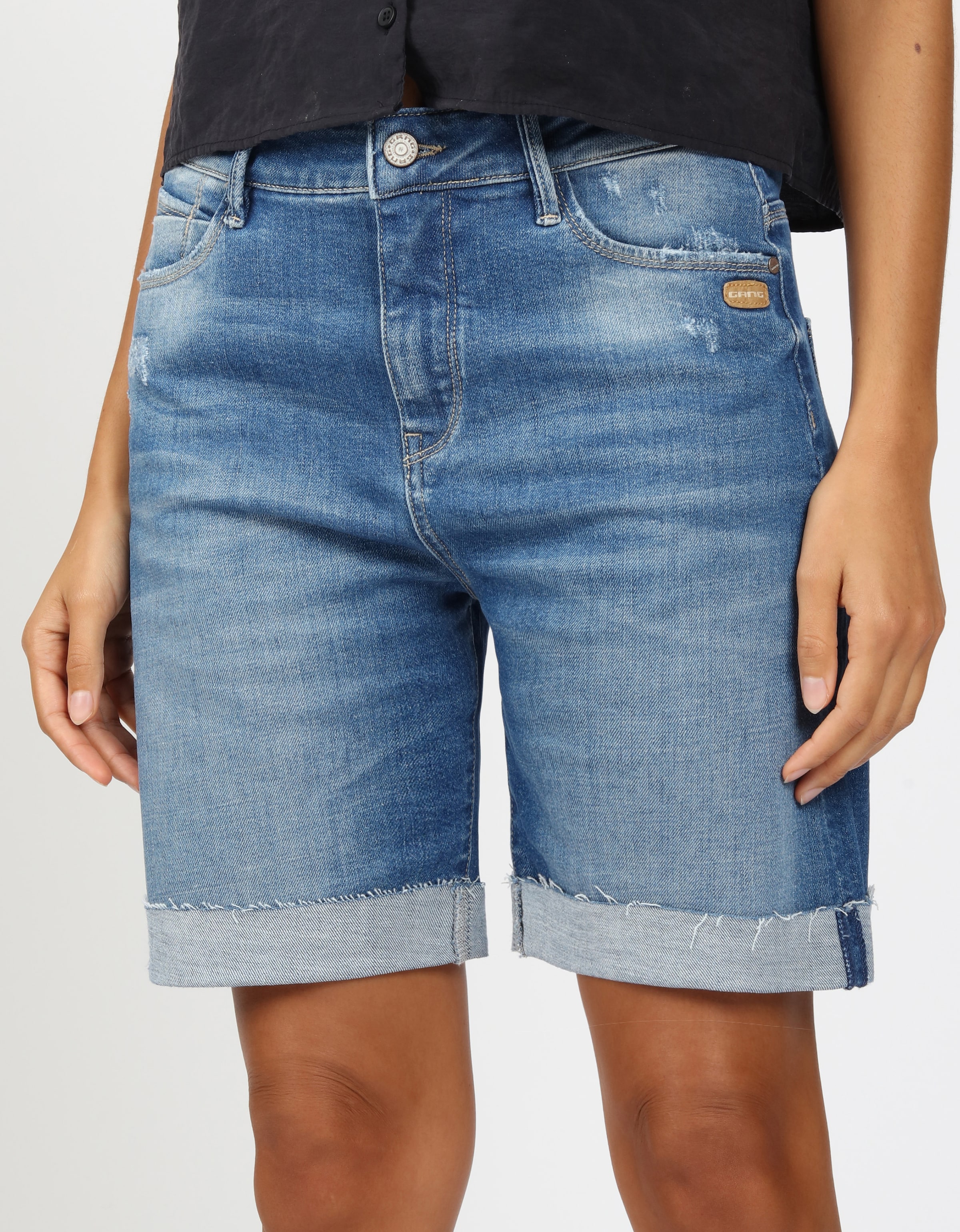 GANG Jeansbermudas »94IDA BERMUDA« mit gekrempeltem Saum