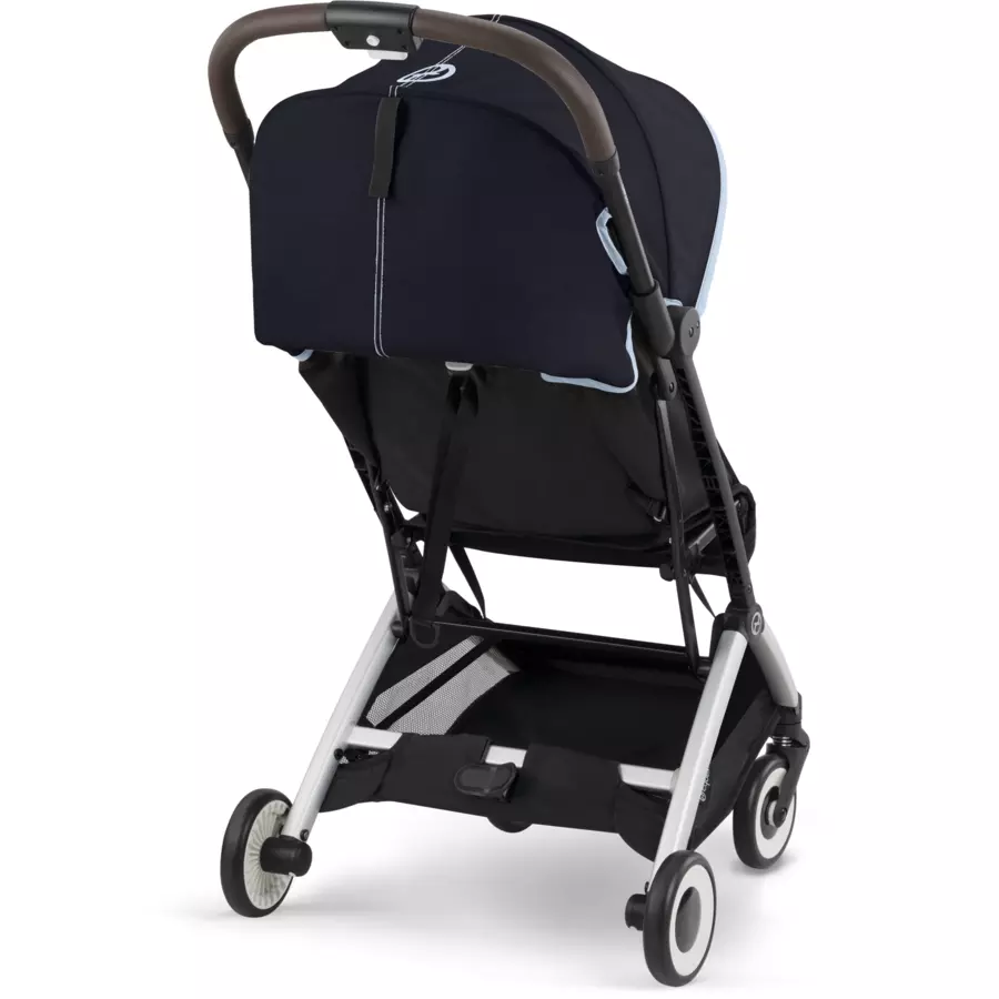 cybex GOLD Kinderwagen Orfeo Silver Ocean Blue inklusive Babyschale Cloud G i-Size Moon Black mit Babyschale und Adapter
