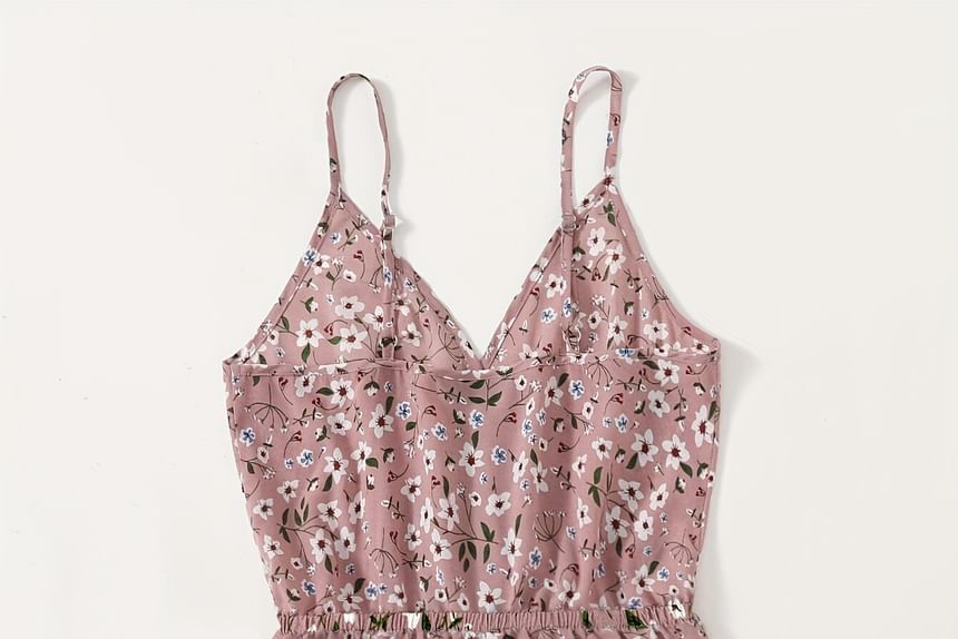 blossomgal - Spaghettibandjes V-hals Romper met bloemenprint