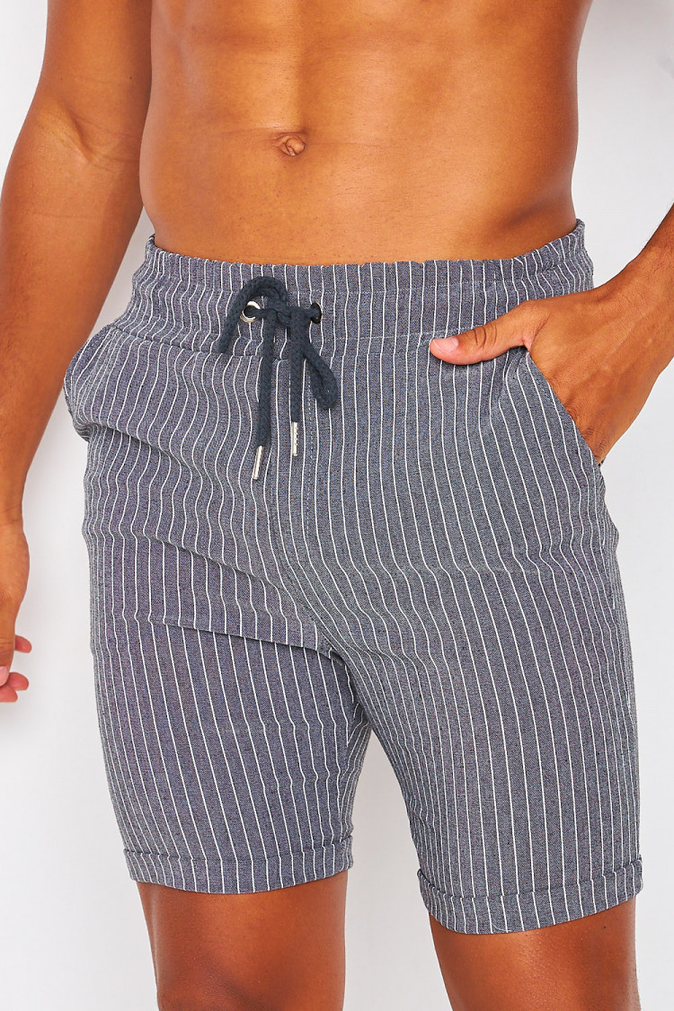 Short rayé gris