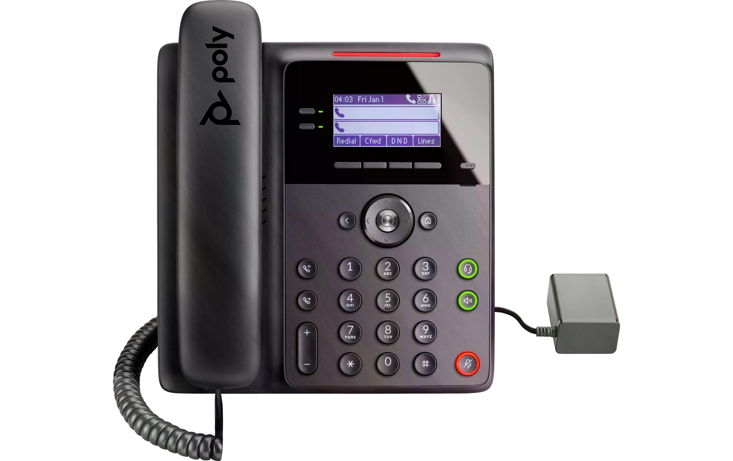 Tischtelefon Poly Edge B10 Schwarz, Google VoiceSicherer Auftritt am Telefon