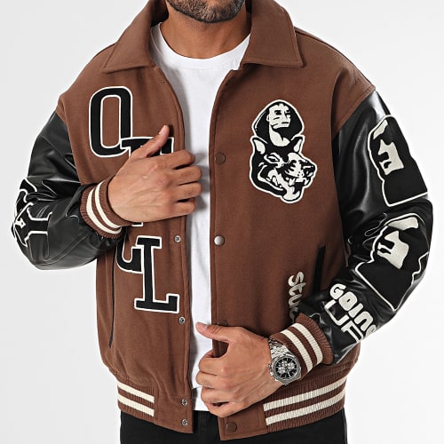 Veste Teddy Marron Noir