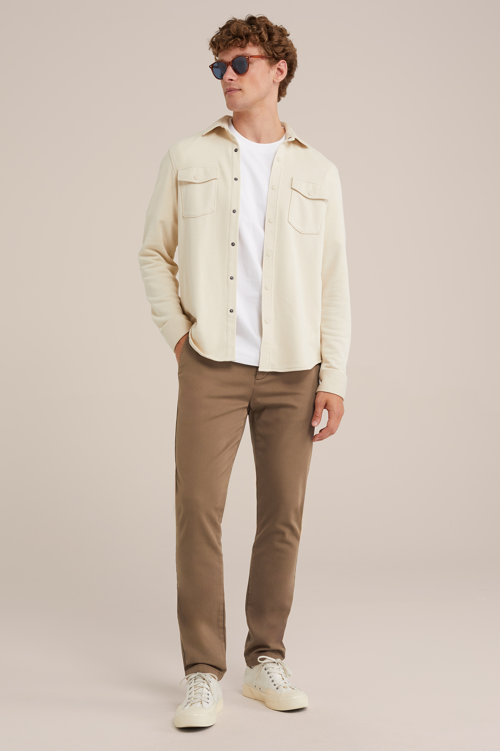 slim fit chino van jog kwaliteit Fundamentals Brons