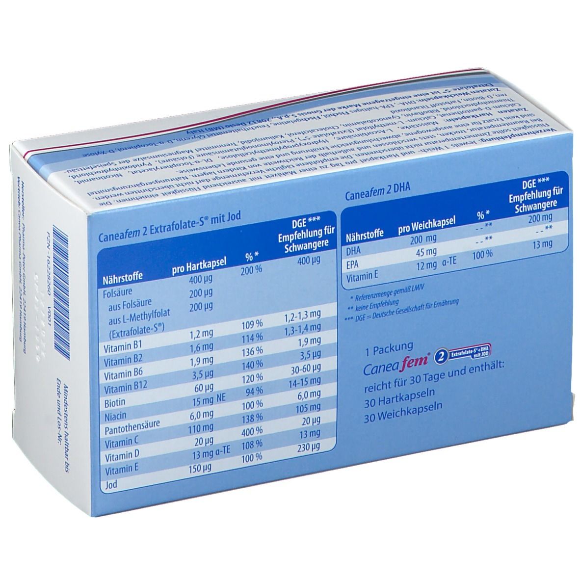 Caneafem® 2 Extrafolate-S + DHA + Jod Kapseln - Schwangerschaft & Stillzeit