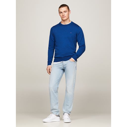 Tommy Hilfiger Langærmet Striktrøje, Desert Sky Mouline, XL