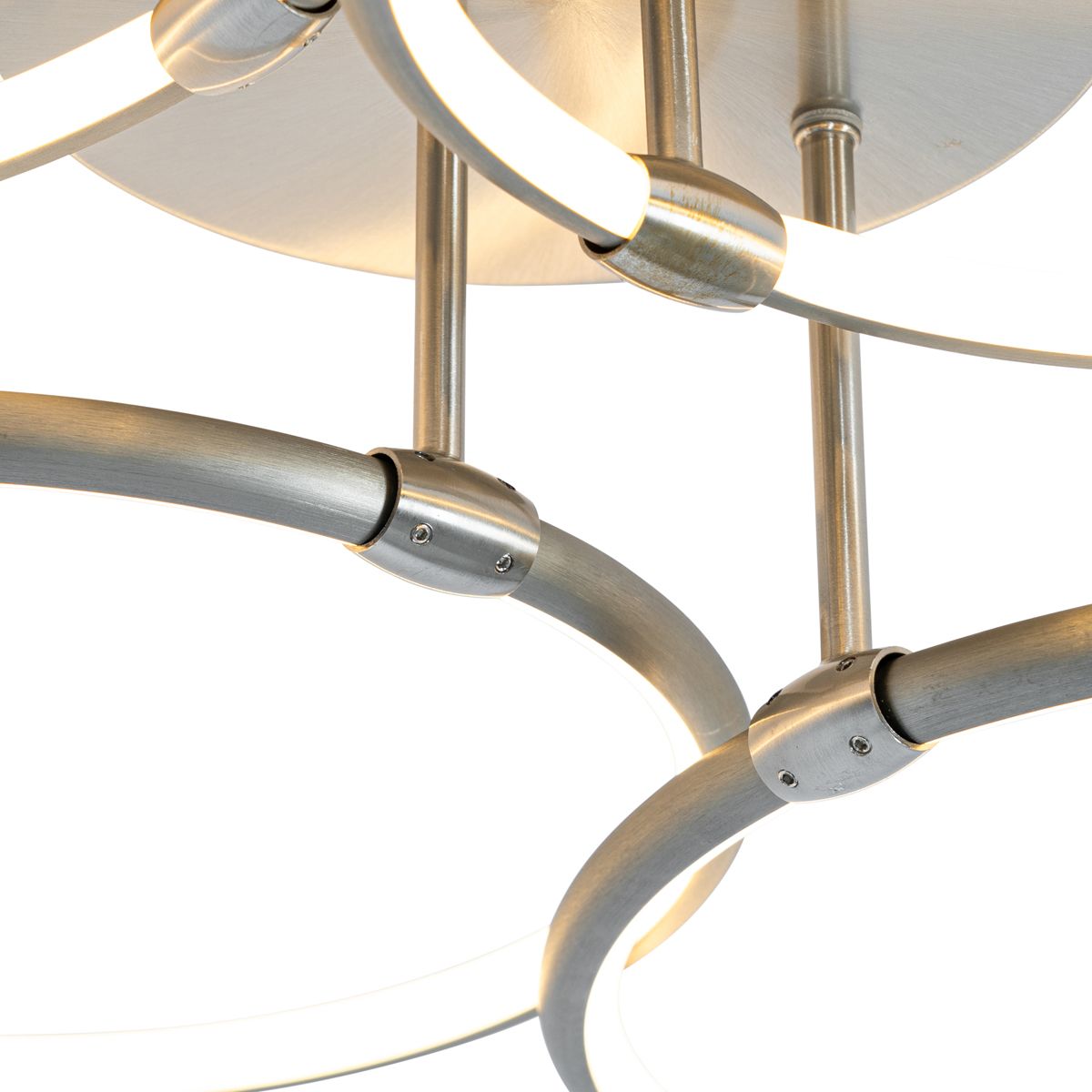 Design plafondlamp staal incl. LED 3-staps dimbaar 4-lichts - Joaniqa