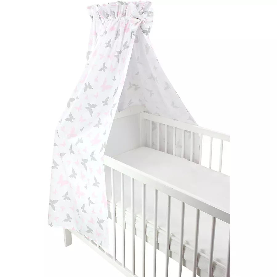 TupTam Babybett Himmel mit Schleifchen rosagrau