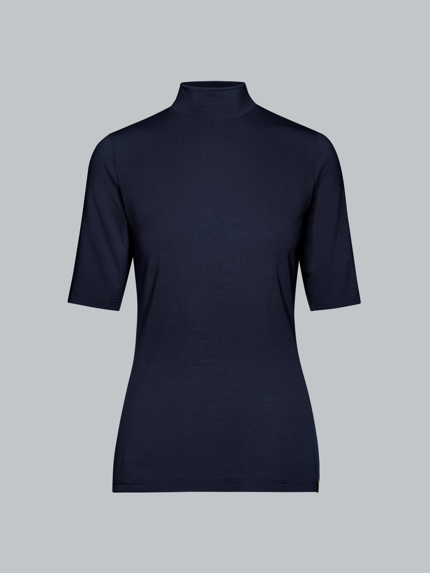 T-Shirt mit elastischem Stehkragen Navy